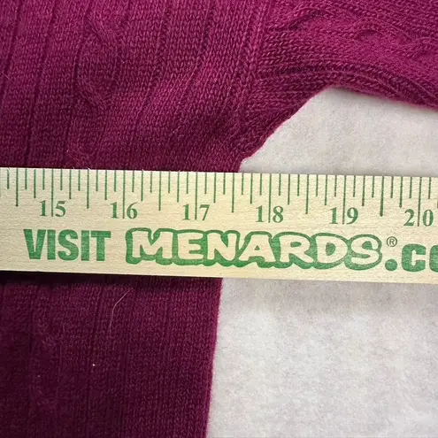 Vintage Outlander Studio Lambswool Angora Cable Knit Polo Sweater Dress Pink M Purple Size M