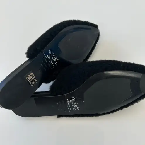 Jenni Kayne NWT Shearling Black Mules Slide On Shoes - Brand New - Size 38