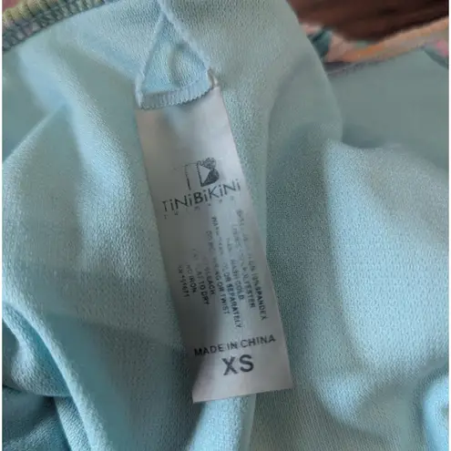 Tinibikini Swimwear Tropical Floral Ruffle Scallop One Piece Swimsuit XS