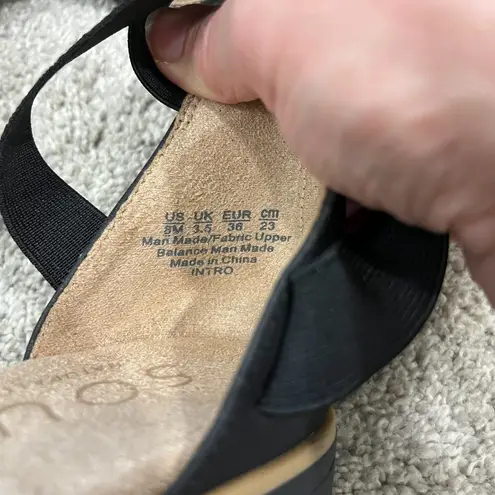 SOUL Naturalizer Size 8 Black Intro Ankle Strap Slip On Sandal