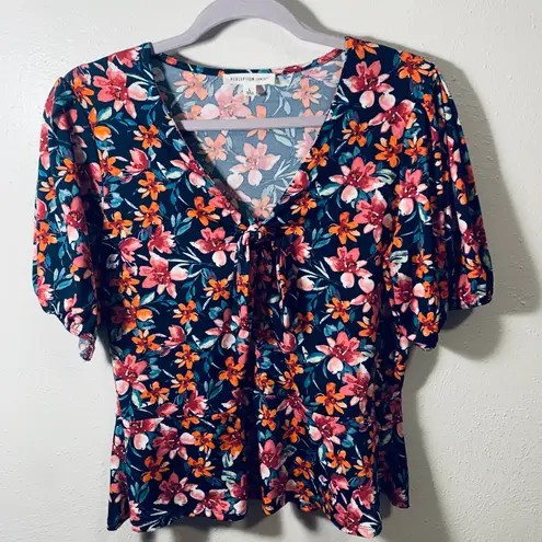 Perceptions Large Floral Peplum Blouse