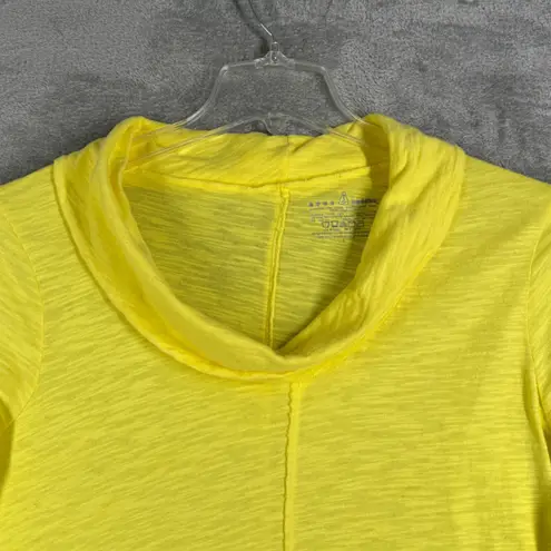 Neon Buddha Tunic Top Women Cowl Neck 3/4 Sleeve Asymmetrical Hem Yellow Size L Size L
