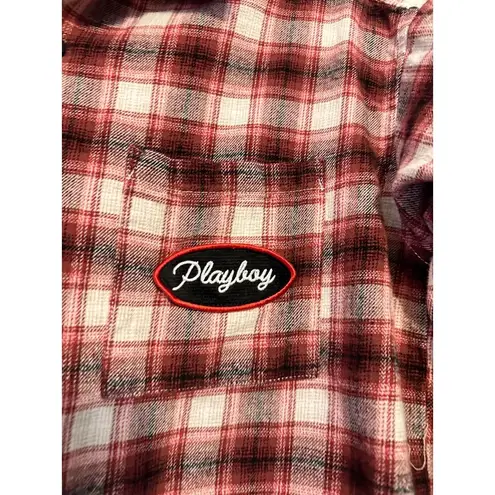 PacSun Playboy for  red and black plaid flannel shirt S