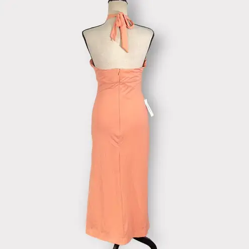 Bardot Guilia Coral Open-Back Midi Dress Women's Size Medium NWT