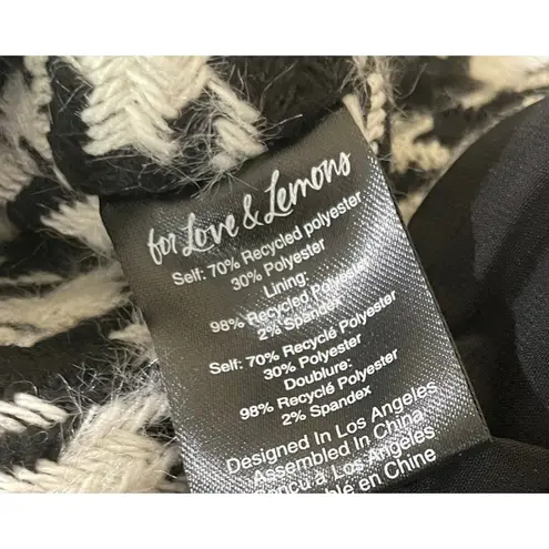 For Love & Lemons Bonnie Mini Skirt Black White Houndstooth Size 1X NWT