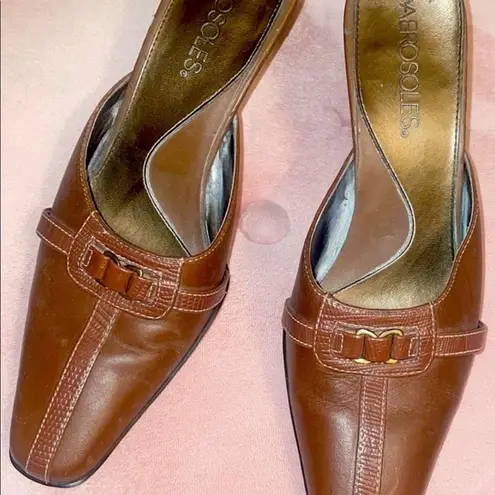 Aerosoles - Brown vintage mules square toe Y2K Aerosols size 6