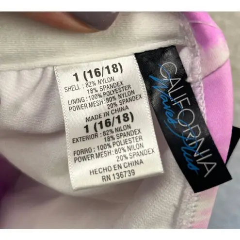 California Waves NWT Sunkissed Sunrise Pink Cutout 1 Piece Swimsuit Size 16/18