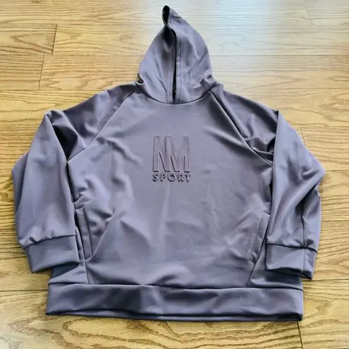 Nicole Miller  Sport Womens Hoodie Pullover Pockets Logo Purple Size 1X