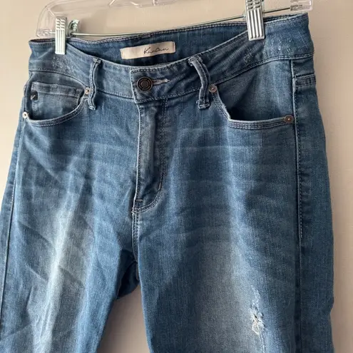 KanCan Skinny Dark Wash Distressed Raw Hem Jeans Blue Size 28