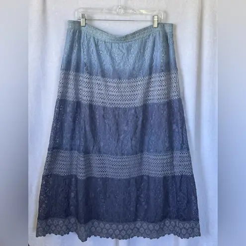 Est 1946 size large blue ombré lace maxi skirt