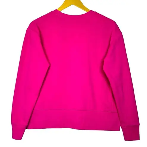 Polo  Ralph Lauren Sweatshirt Womens S Bright Pink Crewneck Pullover Blue Pony