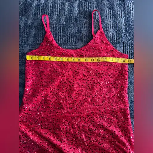 Red Sequin Mini Party Dress | Sleeveless Slip Style | Size M Size M