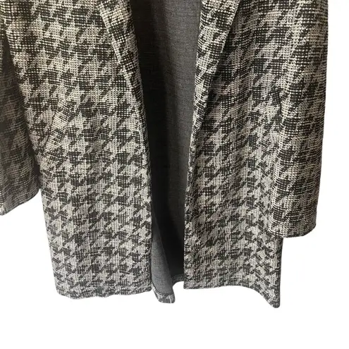 Mellow Day Women's SIze Medium Houndstooth Long Career Cardigan Sweater Black