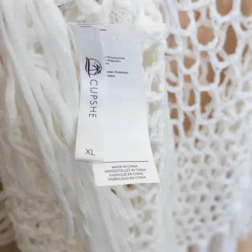 Cupshe Womens Crochet Fringe Top Size XL White Boho Festival Beach Hippie Cottagecore - Image 6