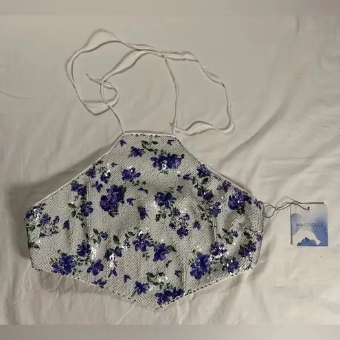 Majorelle REVOLVE Tamara White Sequin Top in Purple Butterfly Large