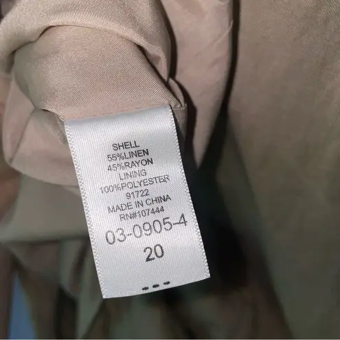 Jessica London Size 20 Midi Shift Dress Linen Blend Tan