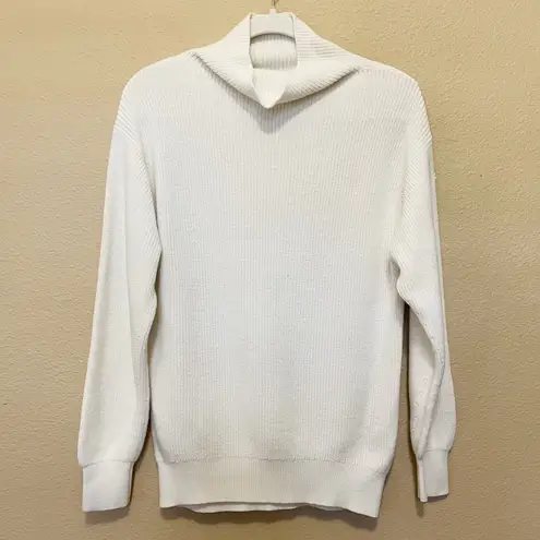 Wilfred Aritzia Ribbed High Neck Sweater Relaxed Fit Cream Size XS