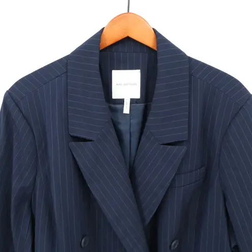 Avec Les Filles NWT Tailored Navy Double Breasted Pinstripe Blazer Jacket 2X