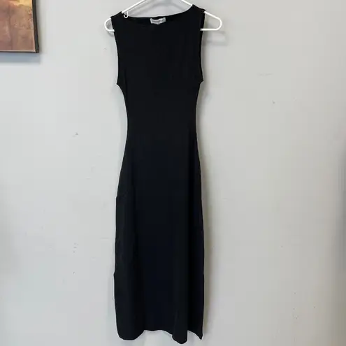 We Wore What Black Boatneck Midi Dress, Size S - NWT