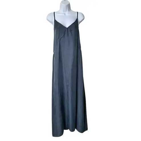 Jenni Kayne Riviera Slip Dress Charcoal Sundress Casual Maxi capsule feminine L
