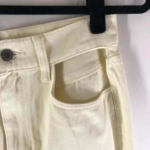 We Wore What Womens Jeans High Rise Wide Leg Cutouts White 26