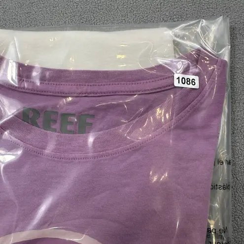 REEF Shirt Womens M Purple White Ombre Paradise Lily Flower Relaxed Dip Dye Tee