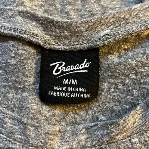 Bravado Rolling Stones Shirt Womens Medium Gray Floral Lips Tongue Muscle Tee