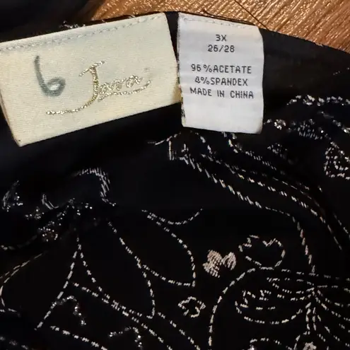 Vintage Sparkle Embellished Black Paisley Women's Top Size 3x Wedding Formals