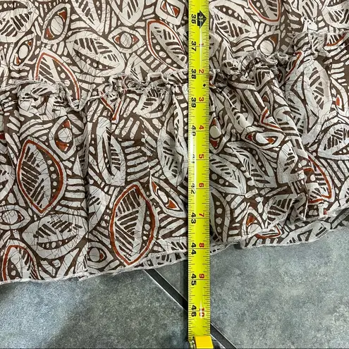 Sangria Womens Sz 12 Silk Dress Beaded Floral Boho Cottagecore Y2K Phoebe Buffay Brown