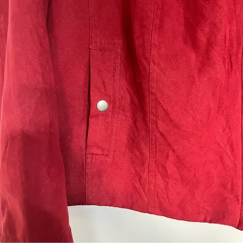 Studio Works Women’s Faux Suede Full Zip Jacket Size 22 W Burgundy Red