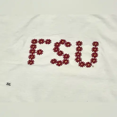 Russell Athletic Vintage White Florida State Seminoles FSU Garnet Flower S/S T-Shirt - XXL - NWT