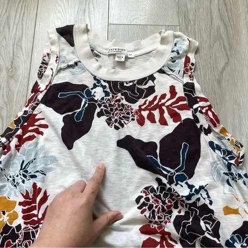 Stateside Floral Tank Top supima cotton White (medium) boho chic abstract asian