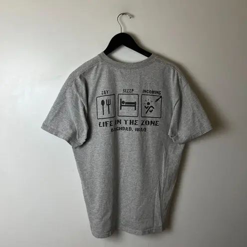 Vintage Y2K Baghdad Iraq T Shirt Gray XL Extra Large Graphic Tee Cotton Solid