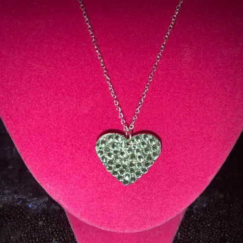 Handmade Bling Rhinestone Sparkle Heart Necklace NWT π