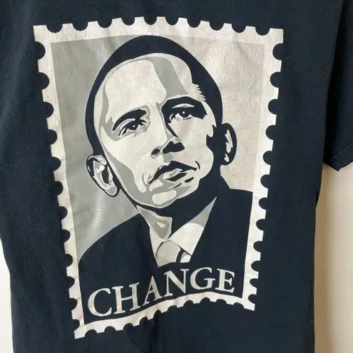 2008 Vintage Y2K Obama T Shirt Gray Small S President Graphic Rap Tee Cotton