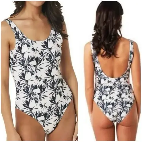 Nicole Miller  "Moonless Night"‎  Print Black White Swimsuit Women's Large NWT