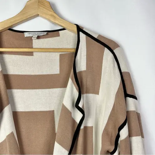 Adrienne Vittadini Beige & White Geometric Printed Sweater S