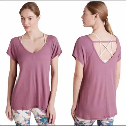 Anthropologie Saturday Sunday Waffle Knit Cutout Swing Tee Medium Women’s Mauve
