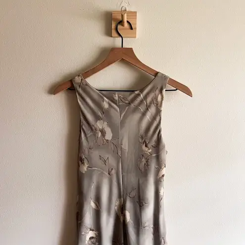 Vintage All That Jazz Floral Sheath Maxi Dress Size 4 Gray