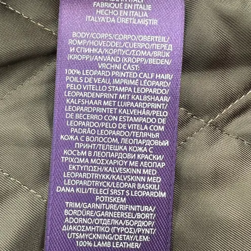 NWT Ralph Lauren purple label calf hair leopard print leather jacket Brown Size 6