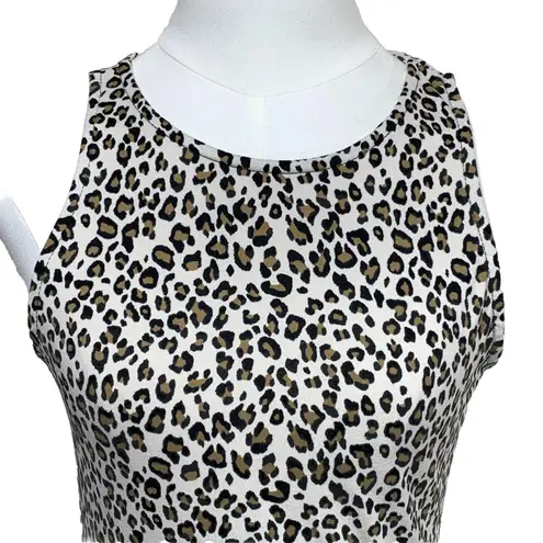 Gaze Leopard Print Sleeveless Tank Top Size XS Made In Mexico White