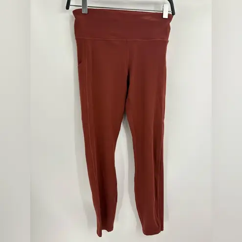 Vuori Stride Orange Activewear Stretch Workout 7/8 Length Leggings Size Small