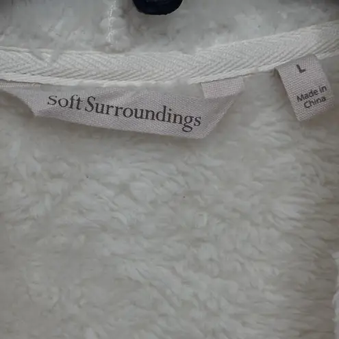 Soft Surroundings Sherpa Cream Fleece Oversized Wrap Cardigan Size L