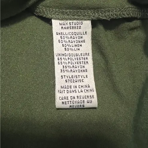 Clearance 50% off Max Studio Embroidered Linen/Rayon Skrt, Size 4 Green