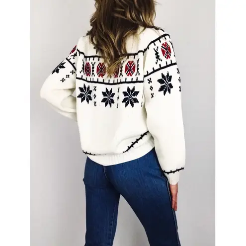Vintage Fair Isle Crewneck Sweater | Size M White Size M