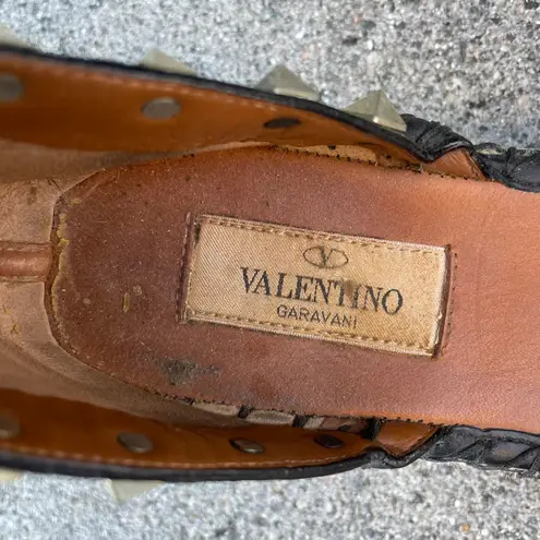 Valentino Garavani Valentino double Rockstud leather and leopard print calf hair espadrilles IT 37