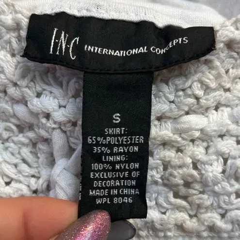 INC Int. Concepts Boho Style White Crochet Maxi Skirt