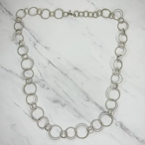 Joan Rivers Sparkly Silver Tone Long Chain Link Necklace ✨