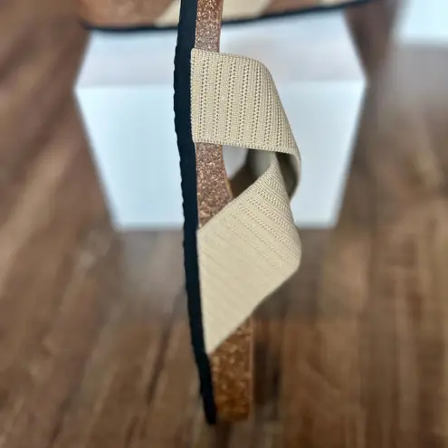 Slide Sandals for Women w/Cork Footbed & Soft Knit Comfort X Tape Sandals