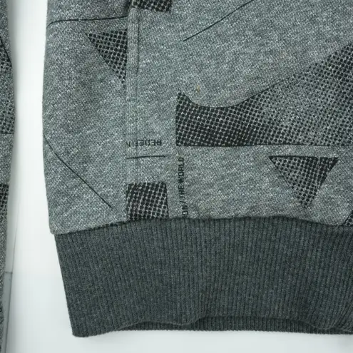 Vtg Fubu NYC 1992 Collection Hoodie Womens S Gray Allover Print Full Zip Y2K